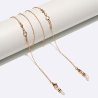 Gold-colored metal non-slip chain, with frosted glass beads, for glasses and masks GL1573