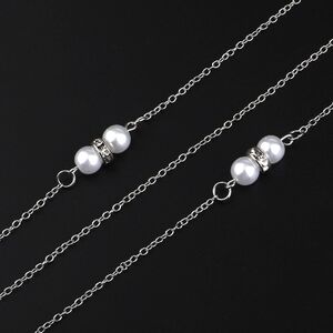 Metal non-slip chain, with pearl and rhinestones, for glasses and masks GL890