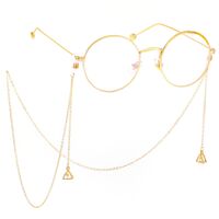 Metal non-slip chain, with pendant triangle with zircon, for glasses and masks GL395