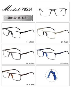 Metal frame with soft nose pad and spring hinges 8514-DA