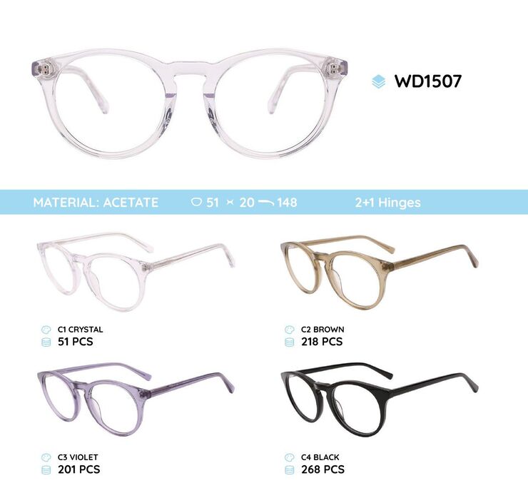 Plastic acetate eyeglasses frame WD1507