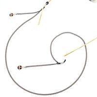 Black-colored metal non-slip chain, with pendant satellite, for glasses and masks GL364