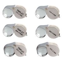 Folding magnifier 1152 (30x21银色) -XX, diameter: 21 mm, magnification: 10X, 20X, 30X
