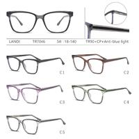 Protective plastic TR90+CP glasses with anti-blue light lenses with spring hinges Landi LD-TR7046