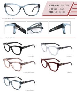 Plastic acetate frame with spring hinges LE2025-DA