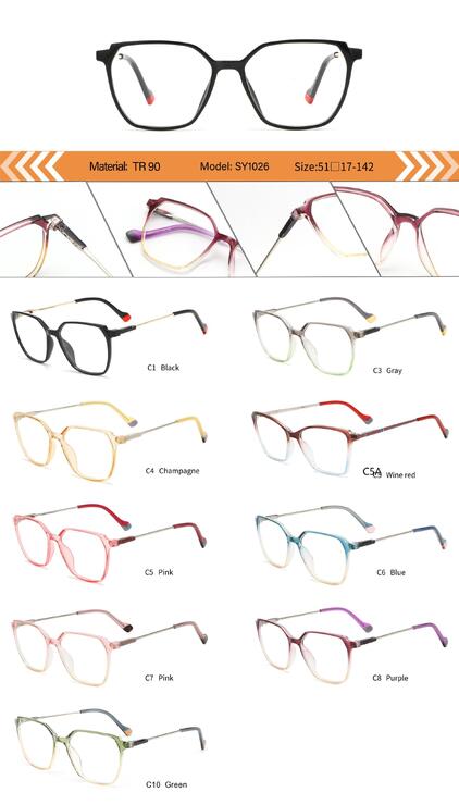 Plastic TR90 frame for women with spring hinges SY1026-DA