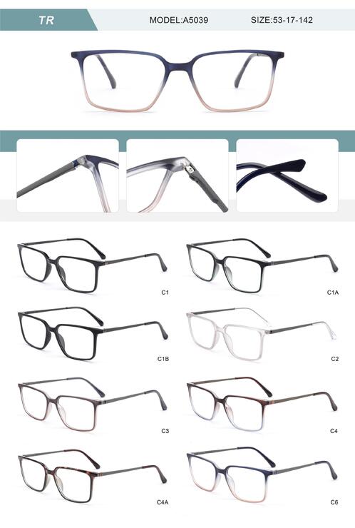 Plastic TR90 frame for men with spring hinges A5039-DA