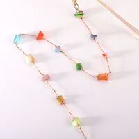 Металлическая нескользящая цепочка золотого цвета, с разноцветными камнями, для очков и масок GL1887