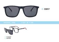 TR-90 plastic frames with a sun protection clip-on C8017