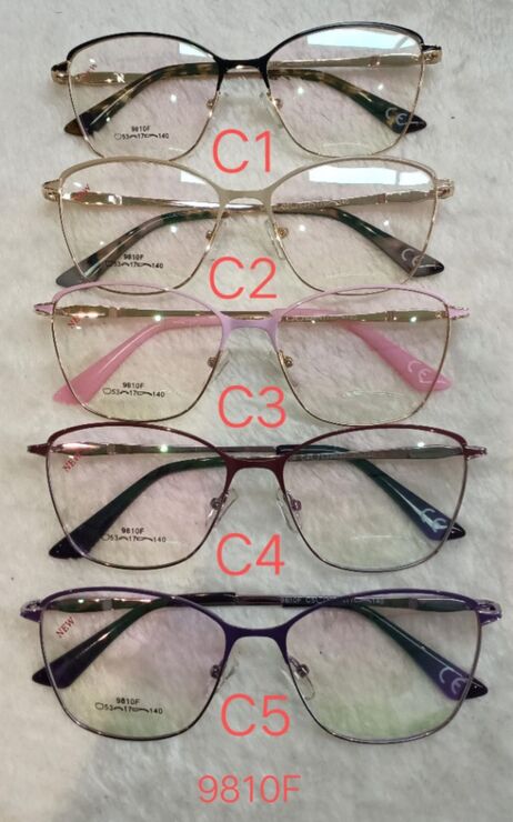 Metal frame for glasses with spring hinges 9810F