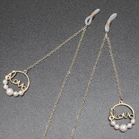 Металлическая нескользящая цепочка золотого цвета, с подвеской слова LOVE, для очков и масок GL390