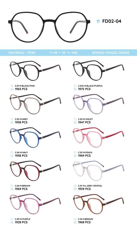 TR-90 plastic frames for glasses FD02-04