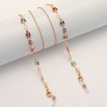 Металлическая нескользящая цепочка золотого цвета, с разноцветными и полыми бабочками, для очков и масок GL1850