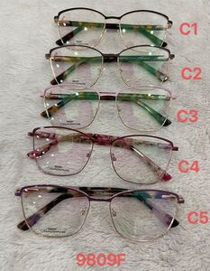 Metal frame for glasses with spring hinges 9809F