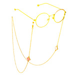 Металлическая нескользящая цепочка золотого цвета, с цветком клевера, для очков и масок GL763