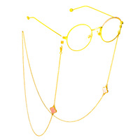 Gold-colored metal non-slip chain, with flower grass, for glasses and masks GL763