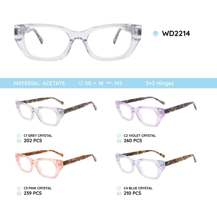 Plastic acetate eyeglasses frame for women WD2214
