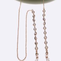 Металлическая нескользящая цепочка золотого цвета, с кристаллами, для очков и масок GL1412