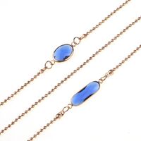 Металлическая нескользящая цепочка золотого цвета, из бусин с акриловым кристаллом, для очков и масок GL797