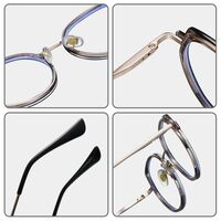Combined frame (metal + TR90) or glasses with blue light protection, with spring hinges FA87253