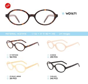 Plastic acetate eyeglasses frame with spring hinges WD1671