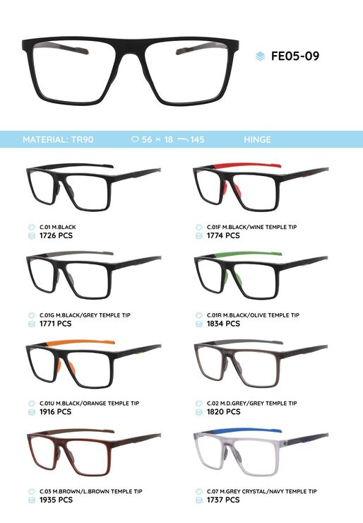 TR-90 plastic frames for glasses FE05-09