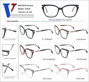 Plastic acetate +metal frame with spring hinges D3029-DA