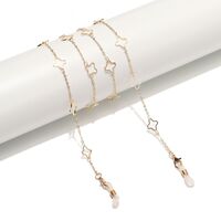 Металлическая нескользящая цепочка золотого цвета, с полым цветком клевера, для очков и масок GL1518