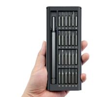 Universal magnetic screwdriver set of 24 magnetic elements in metal box