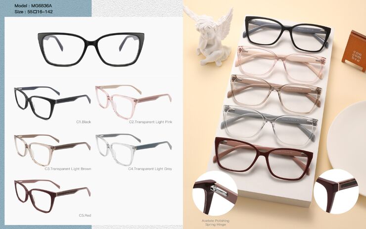 Plastic acetate frame for women, with spring hinges Big City MG6836A