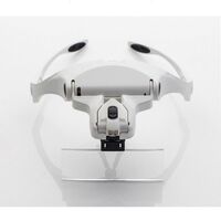 Binocular magnifier with backlight, magnifying glass with head mount 9892B1-XX, magnification: 1X, 1,5X, 2X, 2,5X, 3,5X