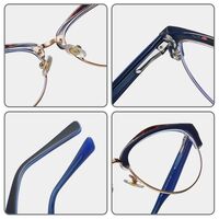 Combined frame (metal + TR90) or glasses with blue light protection, with spring hinges FA87268