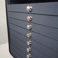 Передвижной бокс (ящик, чемодан, кейс, кофр, органайзер, витрина) на колёсах для оправ и очков на 120 мест JS-C221225