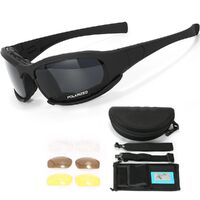 Safety shockproof tactical polarized explosion-proof CS goggles, 4-lens and box set, X7-DX