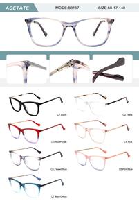Plastic acetate frame for women with spring hinges B3167-DA