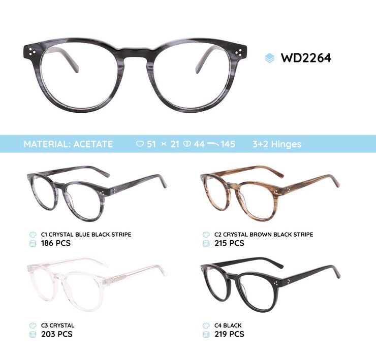 Plastic acetate eyeglasses frame WD2264