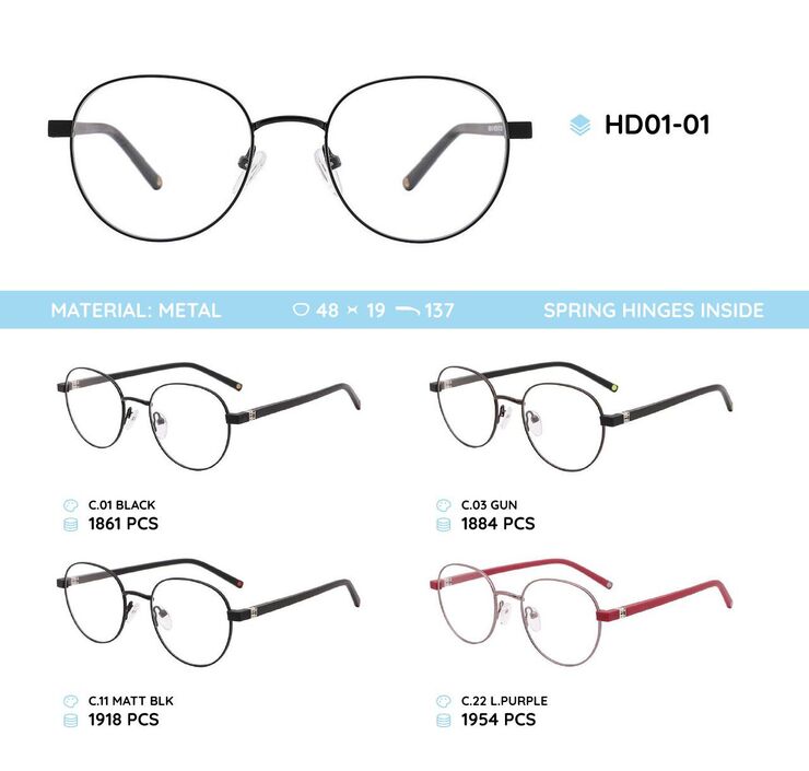 Metal frame with TR-90 temples HD01-01