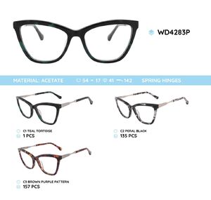 Plastic acetate eyeglasses frame for women with spring hinges WD4283P