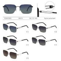 Rimless polarized metal sunglasses with nylon lenses for men Romonis R66010