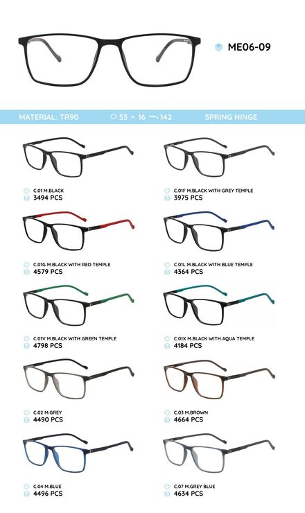 TR-90 plastic frames for glasses ME06-09