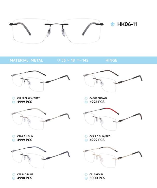 Metal rimless frame with TR-90 temples HK06-11