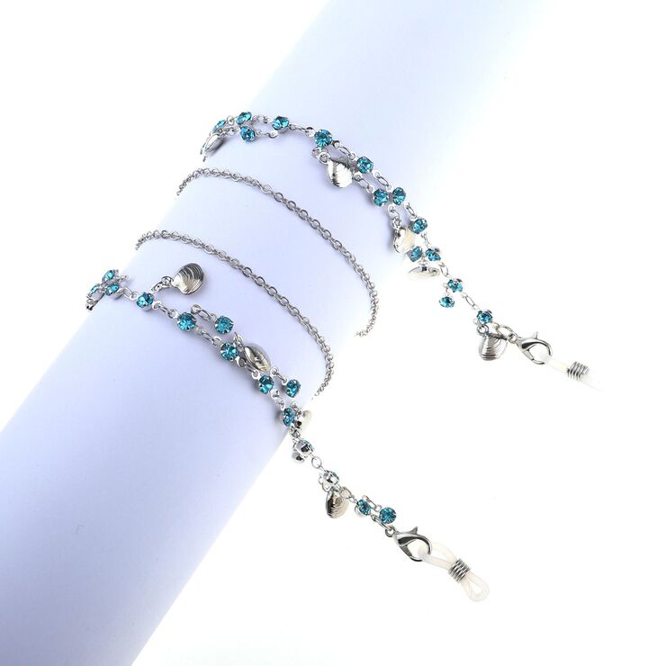 Metal non-slip chain, with rhinestone, for glasses and masks GL156