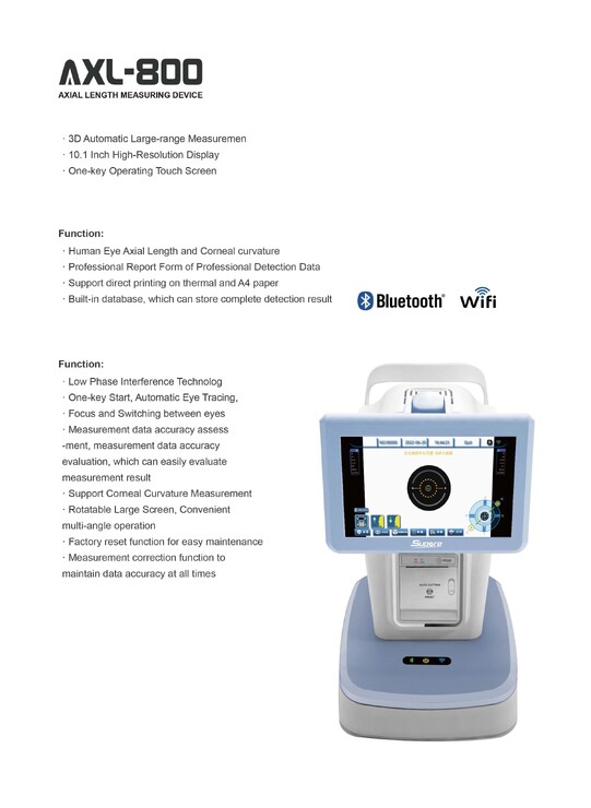 Biometer device for eye axial length measuring AXL-800