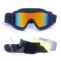 Safety shockproof tactical goggles, set with 5 lens, 战术套装-沙漠蝗虫-DX