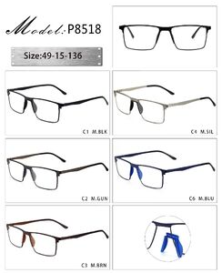 Metal frame with soft nose pad and spring hinges 8518-DA