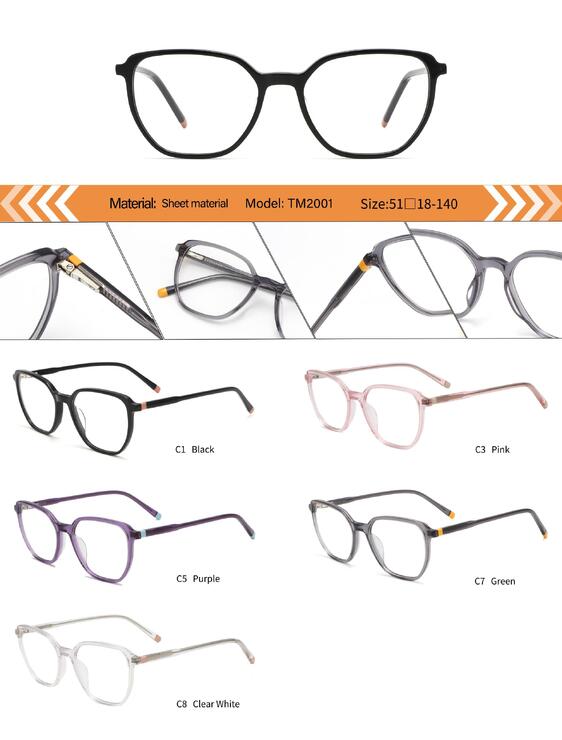 Plastic acetate frame for women with spring hinges TM2001-DA