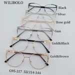 Оправа металлическая ультратонкая женская с флексом и стразами Wilibolo G95-317