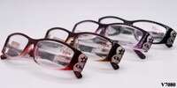 Eyeglasses with a floweron tampels in plastic frame (with rhinestones) diopters to +6,00 -9,00 and VIZZINI V8070