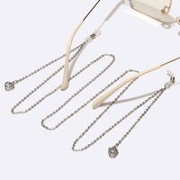 Metal non-slip chain, with pendant heart with zircon, for glasses and masks GL396