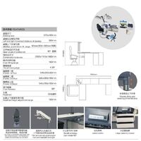 Рабочее место офтальмолога, комбинированный стол с сенсорным управлением + кресло YDL-920A, столешница 870*400 мм